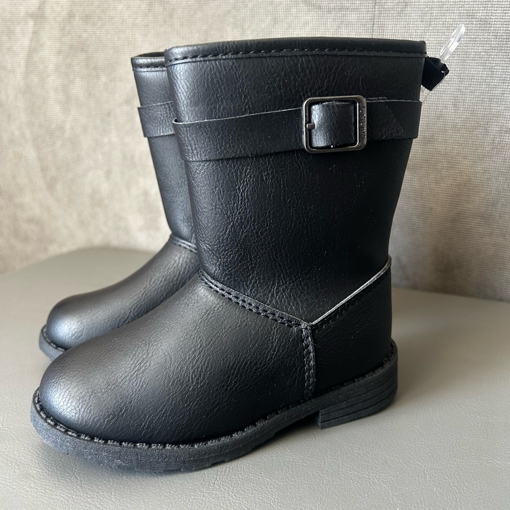 Carter's Black Leather Riding Boots Toddler Size 7